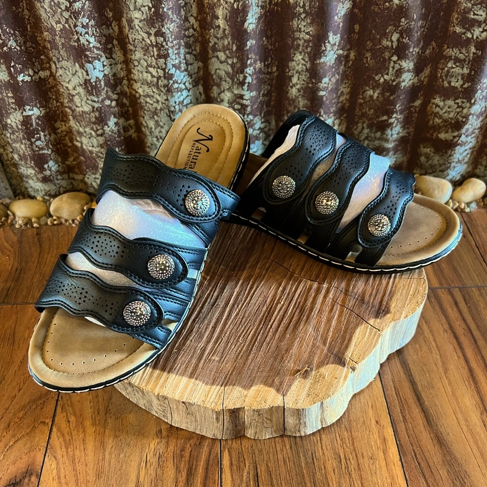 Black Natural Reflections Sandals